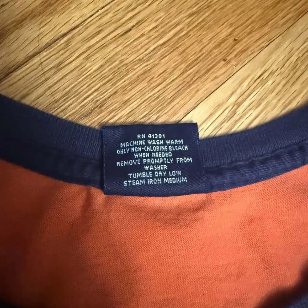 Polo by Ralph Lauren Raglan Tee XXL Orange Navy Colorblock 100% Cotton
